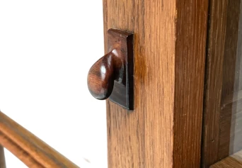 Art Deco Bookcase or Display Cabinet with Glass Sliding Doors, 1930s